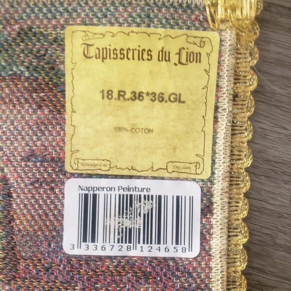 VTG Tapisseries Du Lion Napperon Francois Boucheron Society In The Park Scenes-2 - Picture 6 of 9